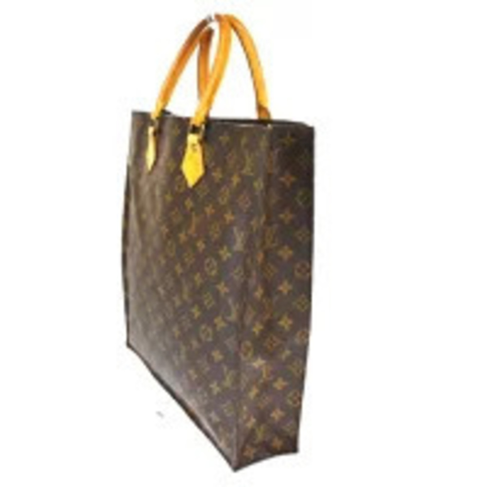 Louis Vuitton Sac Monogram Leather Handbag Plat Brown